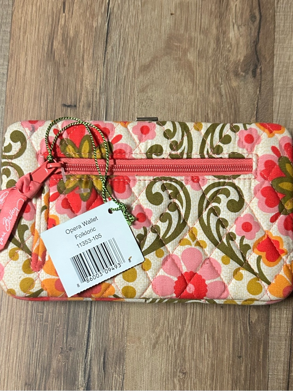 Vera Bradley Opera Clutch Snap Kiss Wallet Folkloric Floral HardShell Flower
